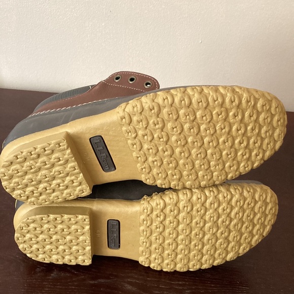 LL BEAN VINTAGE SHEARLING LINED DUCK BOOTS NWOT WARM dark Brown - Picture 8 of 11